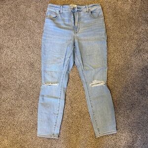 Abercrombie & Fitch Light Blue Ripped Skinny Jeans